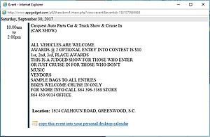 Upstate SC Car Shows &amp; Cruise Ins - SEP/2017-093017_carquest-car-truck-show-1000-1400-.jpg
